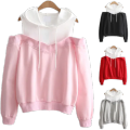 Off-shoulder Hoodie Sexy Women Fashion Sweatshirt Pullovers ( Queen). 