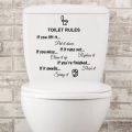 English Letter Toilet Stickers Cartoon Characters Home and Public Places WC Sign Sticker Decoration DIY Bathroom Sticker Rules. 