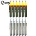 Qiunery 6Pcs Led Electric Candles Lamp With 10 Key Remote Control, Automatic Timer 3D Led Battery Candles Light, Flameless Taper Candles Light For Wedding Christmas Candles Lamp.