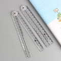 1/3Pcs Acrylic Transparent Folding Ruler Students Stationery Drawing Measuring Tools Straight Rulers With Small Protractor. 