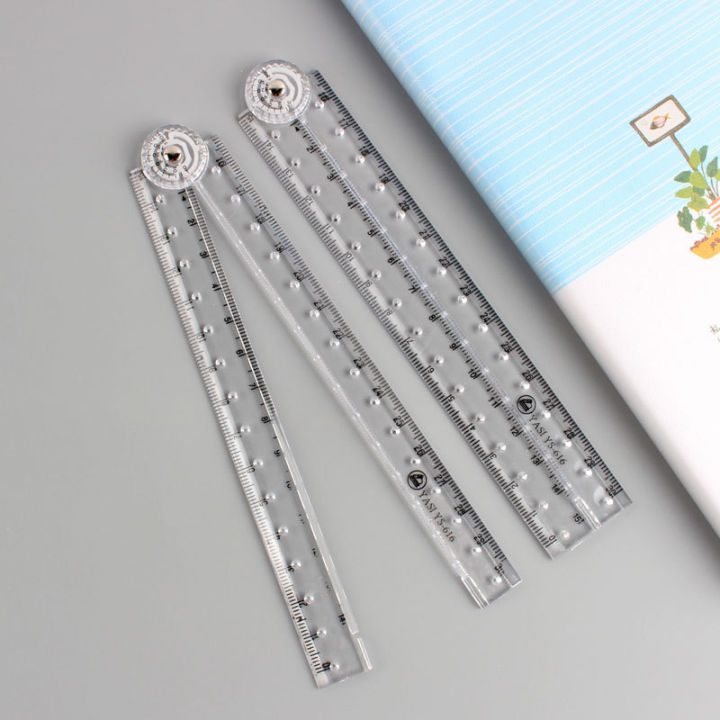 1/3Pcs%20Acrylic%20Transparent%20Folding%20Ruler%20Students%20Stationery%20Drawing%20Measuring%20Tools%20Straight%20Rulers%20With%20Small%20Protractor%20-%20Image%207