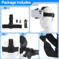 Head Mounted Mobile Phone Holder with Phone Clip for iPhone Samsung Smartphones GoPro Hero Insta360 SJCAM DJI Action Camera.
