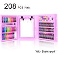 208 pes colour Complete Art Set For Kids colour set. 