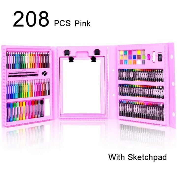 208 pes colour Complete Art Set For Kids colour set
