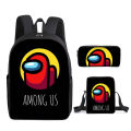 Space Werewolf Kill Among us school bag three-piece game peripherals for primary and secondary school students backpack shoulder bag pencil case. 