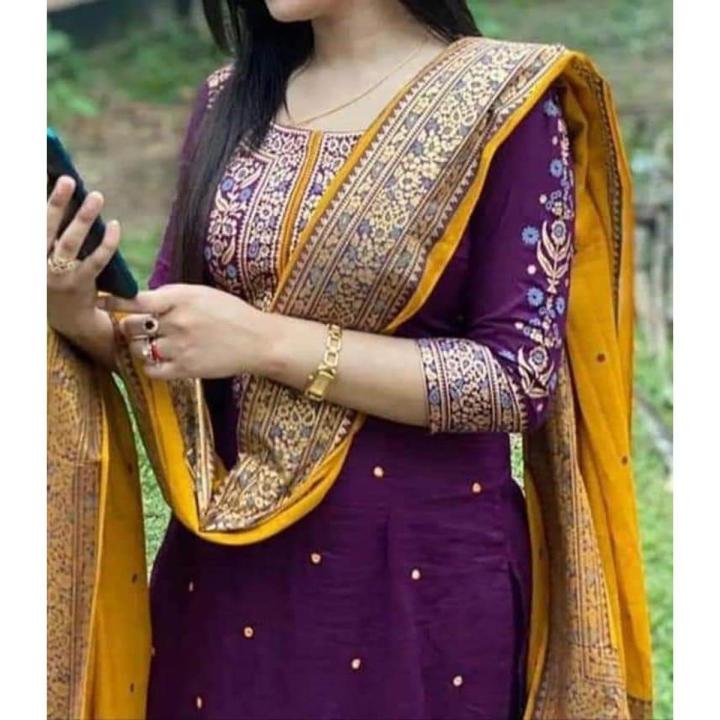 Exclusive Soft Cotton Salwar Kameez Unstitched Skin Print High Quality Three Piece For Women