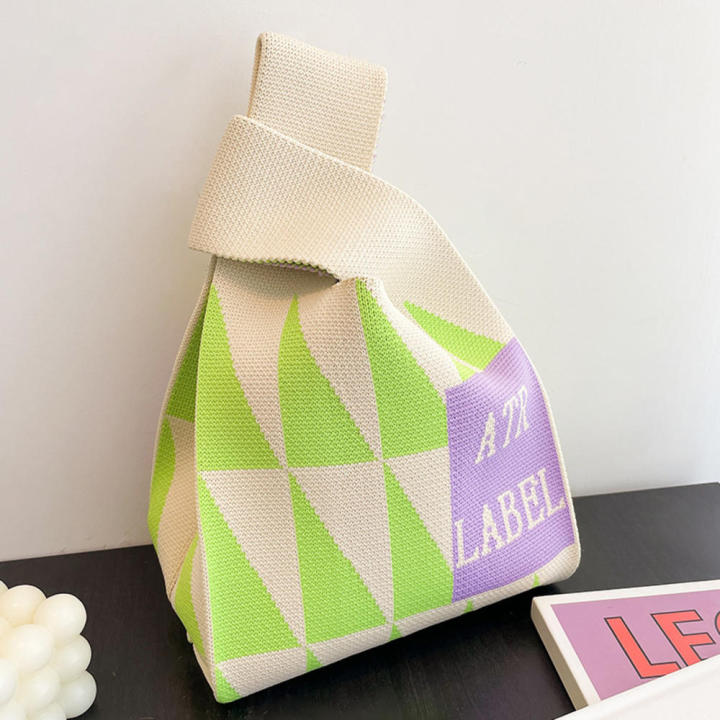 Woolen%20Rhombus%20Knitting%20Bag%20Spacious%20Handheld%20Rhombus-Shaped%20Wool%20Hand%20Bag%20Adjustable%20Strap%20Knitted%20Handbag%20Wrist%20Bag%20for%20%20Use%20Shopping%20Travel%20Outdoor%20Activities%20Fashion%20Lovers%20-%20Image%203