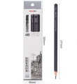 Deli S998-4B 12pcs/box Black Drawing Penci Writing Sketch Charcoal Pencil.