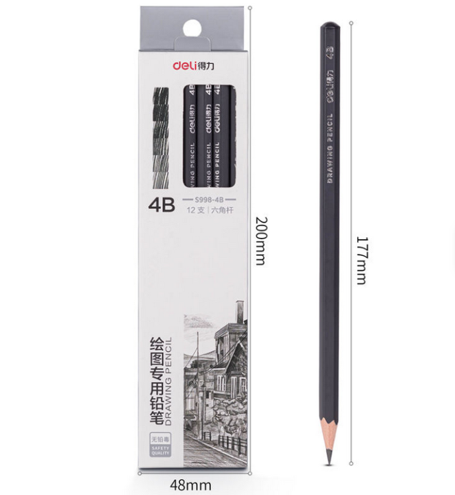Deli%20S998-4B%2012pcs/box%20Black%20Drawing%20Penci%20Writing%20Sketch%20Charcoal%20Pencil%20-%20Image%205