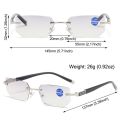 Anti-Blue Light Rimless Reading Glasse Stylish Blue Light Blocking Spring Hinge Readers Presbyopia Glasses for Women & Men.
