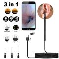 USB Otoscope-Ear Endoscope Diameter Visu Waterproof HD Ear Camera with Ear Tool and 6 Adjustable LED Lights for -Android and Windows. 