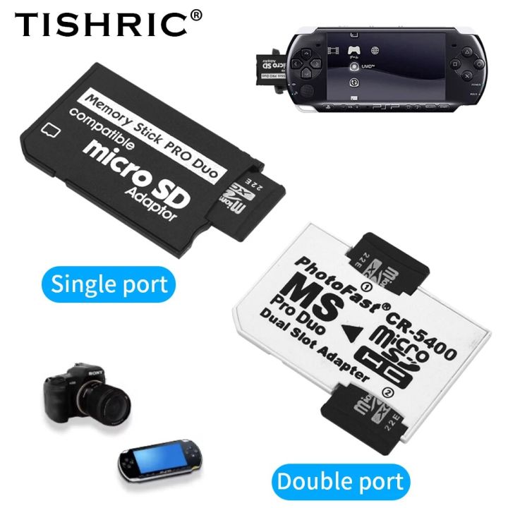 TISHRIC Memory Stick Pro Duo Card Reader Mini MicroSD TF To MS