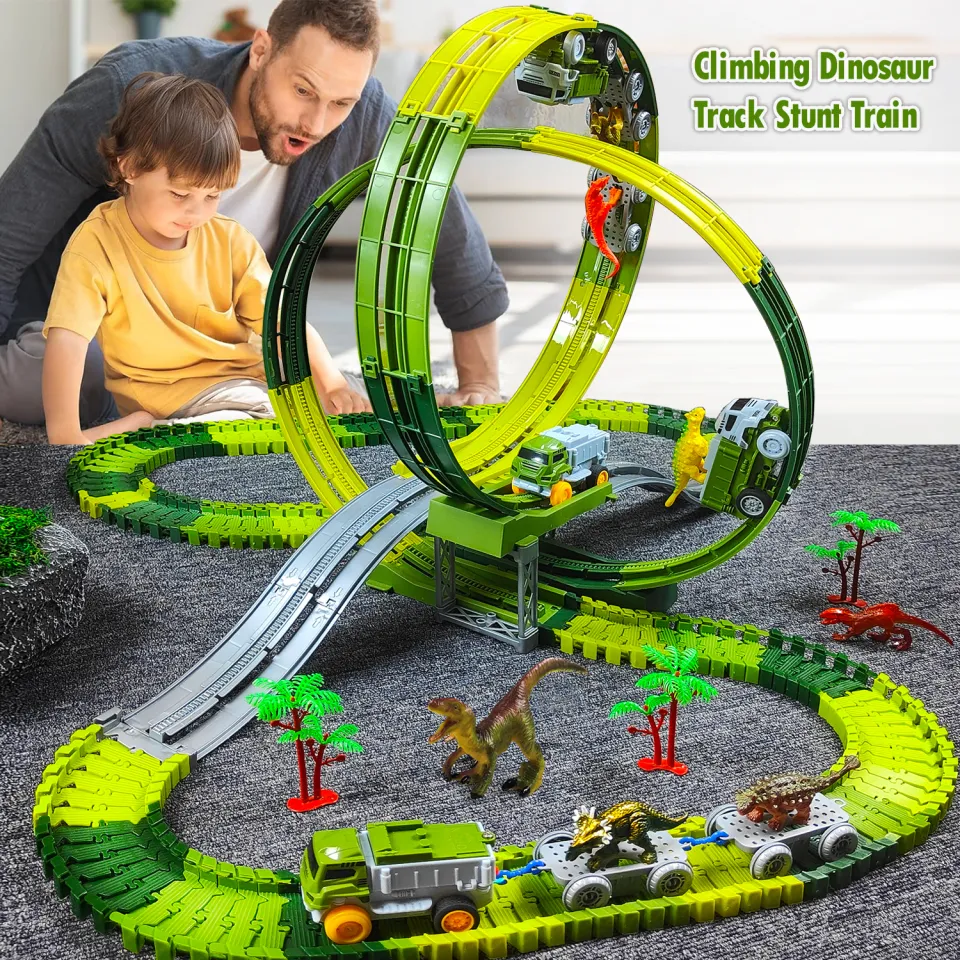 Magic Climbing Track train,Create A Dinosaur World Road Race