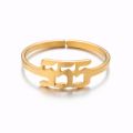 Elegant Non Tarnish Silver 18K Gold Plated 111-999 Woman Stainless Steel Adjustable Angel Number Rings Jewelry.