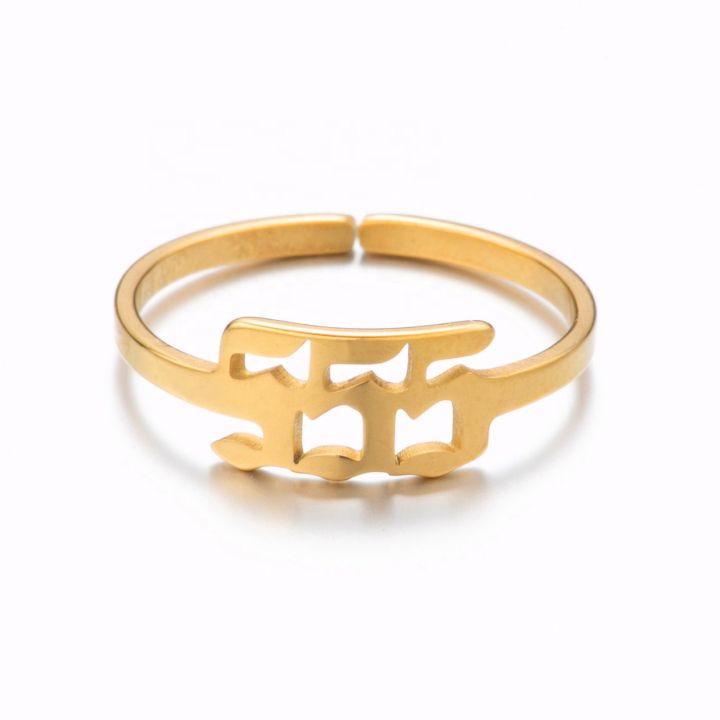 Elegant%20Non%20Tarnish%20Silver%2018K%20Gold%20Plated%20111-999%20Woman%20Stainless%20Steel%20Adjustable%20Angel%20Number%20Rings%20Jewelry%20-%20Image%205