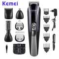 Kemei KM-600 Kemei Multifunction 11 in 1 Titanium Blade Hair Trimmer For Men - Black. 
