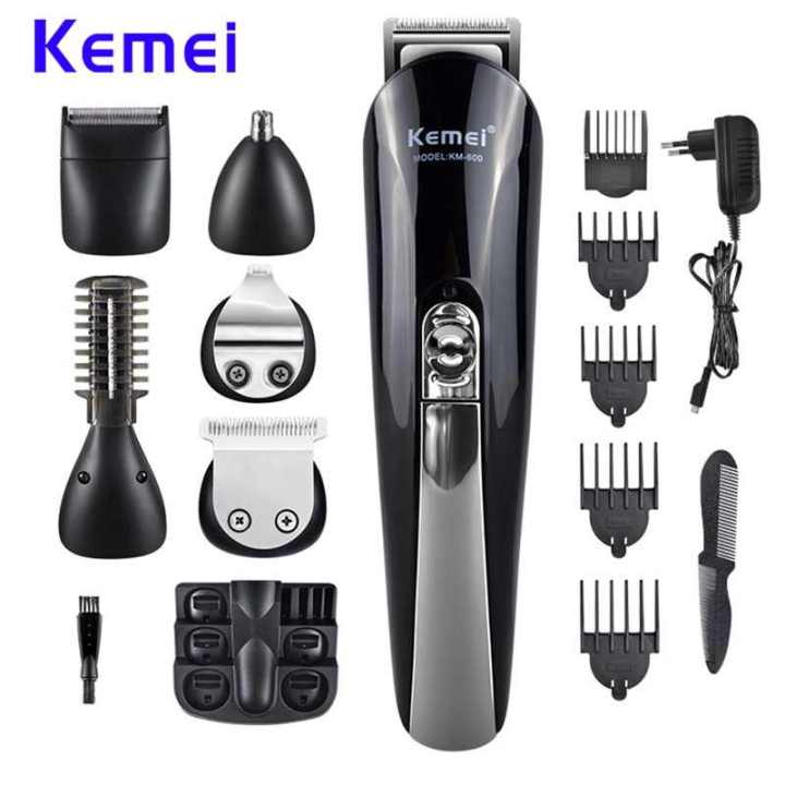 Kemei%20KM-600%20Kemei%20Multifunction%2011%20in%201%20Titanium%20Blade%20Hair%20Trimmer%20For%20Men%20-%20Black%20-%20Image%205