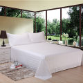 71TX Wholesale Hotel Supplies Bed Sheets Made To Order White Cotton Satin Strip Single Double Bed Sheets. 