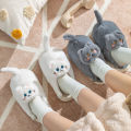 Cat Slippers Women Home Furry Slippers Winter Warm Slippers Indoor Floor Kawaii Floor Shoes Cat Funny Gift Couple Plush Slippers. 