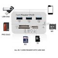 3 Port USB 3.0 Hub MS SD M2 TF Multi-In-1 Memory Card Reader Adapter with nice material.