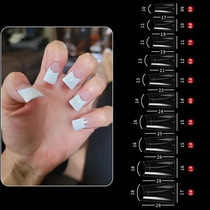 500Pcs%20Duck%20Feet%20Style%20Nail%20Tips%20Clear%20Duck%20Feet%20Fan%20Flare%20Extension%20Patch%20for%20Acrylic%20Nails%2012Size%20Half%20Cover%20Acrylic%20Nail%20Tips%20-%20Image%206
