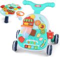 Eners Sit to Stand Baby Learning Walker with Wheels, Baby Activity Walker, 2 in 1 Baby Push Walkers and Activity Center, Walker for Baby Boy Girl (Pink).