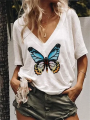 Fashion Woman Blouses 2023 Summer Butterfly Print Short Sleeve Tops Female T-shirt 5xl Oversized T Shirt For Womens Clothing. 