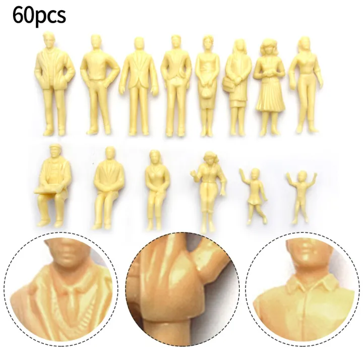 60pcs/lot%201:87%20Scale%20Model%20Miniature%20Figures%20Standing%20Architectural%20Models%20Human%20Scale%20Model%20ABS%20Plastic%20Peoples%20Kids%20Toy%20-%20Image%203