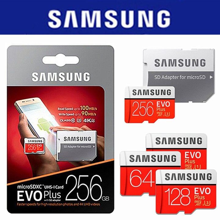 【Ready Stock+FREE Shipping+COD】SAMSUNG EVO+Class 10 Memory Card, 256GB Micro SD TF Card, Class 10 Memory Card