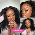 Brazilian Deep Wave Bob 13x4 Lace Frontal Human Natural Haire Short Curly 4x4 Closure Wig Preplucked Remy Hair.