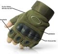 Hand Gloves Half Finger For Biker or motorcycle rider Army green.