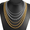 【Daily Necessities For Anyone Store】3/5/7mm Stainless Steel Rope Link Gold Silver Color for Men Women 22inch Jewelry Accessories DKNM178.
