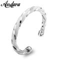 Silver Braided Bangle Jewelry 925 Sterling Silver Fashion Mesh Wide Bracelets Bangles for Women Men. 