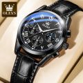 OLE-VS 2872 Waterproof Business Dress Analog Quartz Calendar Wristwatch Luxury Brand Date Sport Leather Luminous Clock Watch.