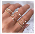 9 Pcs Set .Star Rings For Women Girl Ring Finger Ring Fashion Hand Jewelry Accessories Gift - Ring For Girls.