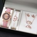 Elevate Your Style with This Women's Heart Diamond Jewelry and Designer Watch Set for Girls Luxury Stylish Watch. 