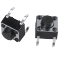 100 Pcs 6X6X5mm 4-Pin DIP Through Hole Momentary Tactile Push Button Switch.