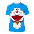 New cartoon character Mo Doraemon pattern 3D printing Doraemon T-shirt casual shirt hip-hop round neck top.