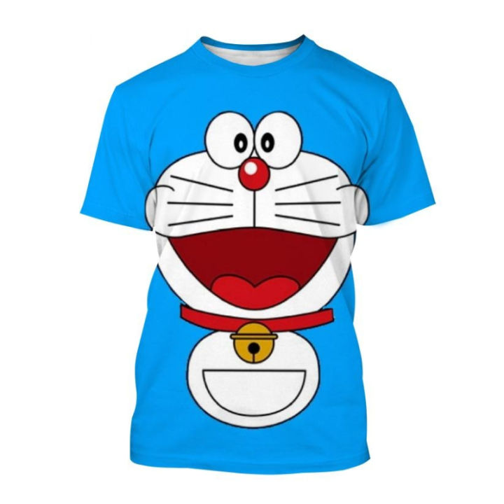 New cartoon character Mo Doraemon pattern 3D printing Doraemon T-shirt casual shirt hip-hop round neck top