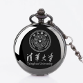 Retro Flip Quartz Birthday Gift Student Graduation Watch Tsinghua Peking University School Badge Pocket Watch Lettering Photo. 