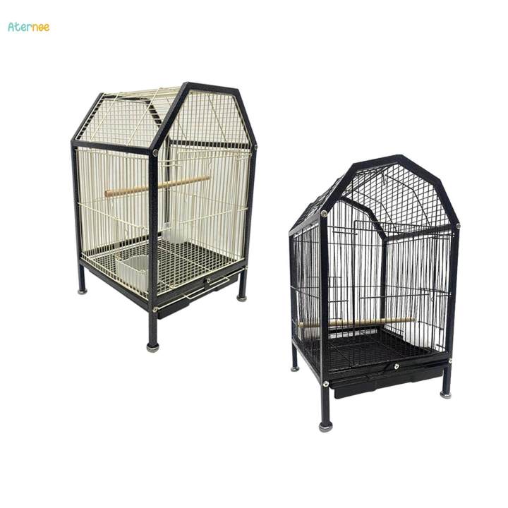 Bird%20Cage%20Parrot%20Cage%20Portable%20Metal%20Birdcage%20for%20Parakeet%20Budgie%20Cockatiel%20Beige%20-%20Image%204