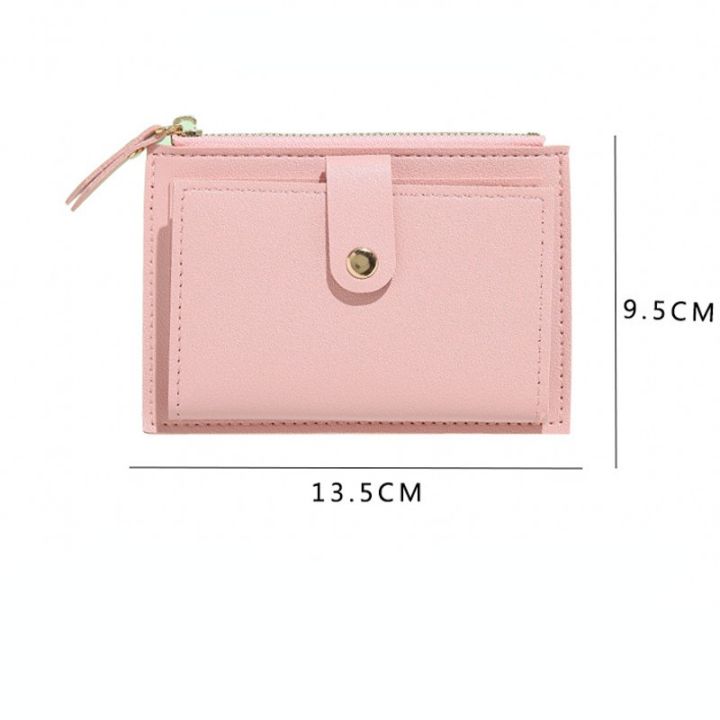 Women%20PU%20leather%20short%20pocket%20buckle%20zipper%20wallet%20Korean%20mini%20plain%20color%20flap%20trend%20purse%20multi-card%20high%20capacity%20card%20holder%20-%20Image%208