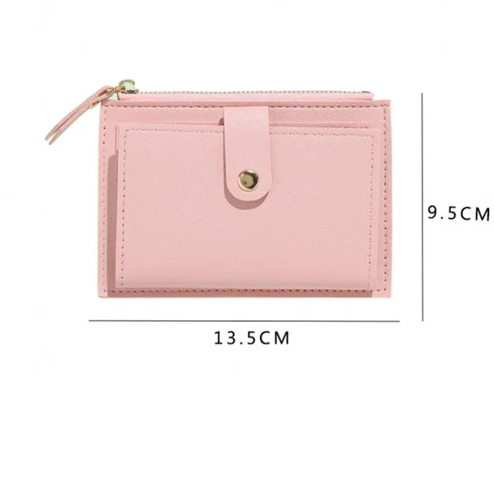 Women%20PU%20leather%20short%20pocket%20buckle%20zipper%20wallet%20Korean%20mini%20plain%20color%20flap%20trend%20purse%20multi-card%20high%20capacity%20card%20holder%20-%20Image%208