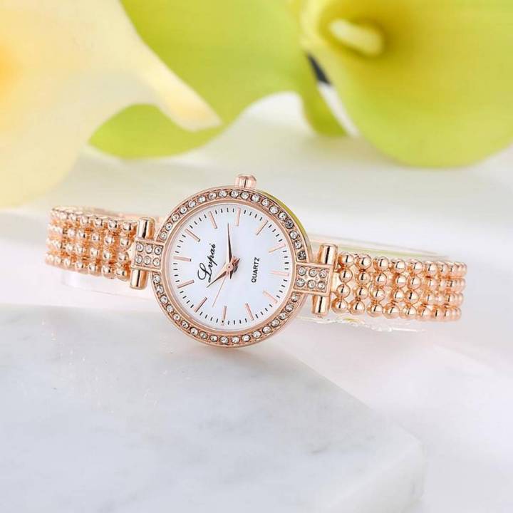 Luxury Rhinestone Bracelet Ladies Quartz Watches Rose Gold Fashion Watch  For Women Watch For Women