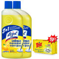 (Buy 2 Get 1 Free) Lizol Disinfectant Floor & Surface Cleaner 2 X 500ml Citrus + Trix Lemon Dishwash Bar 300g Free. 