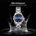 LouisWill Women's Fashion Double Calendar Diamond Waterproof Steel Band Watch Thin Strap Watch Diamond Dial Watches 30M Waterproof Wristwatch Quartz Movement. 