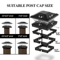 Outdoor Fence Post Cap Light Warm White and Cool White Lighting Wateproof Villa Column Lamp Solar LED Pillar Light B. 