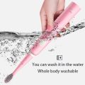 Langtian Tooth Brush Electric Oral Toothbrush Sonic Rechargeable Electric Toothbrush Adults 4 Replaceable Toothbrush Attachments.