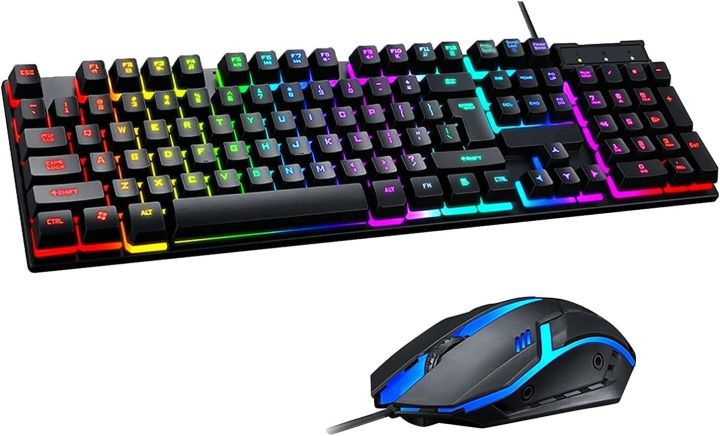 [GB]LED Backlit USB Ergonomic Gaming Mechanical Keyboard Gamer Mouse ...