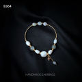 Bright Eyes Handmade Natural Freshwater Pearl Moonlight Stone Bracelet Korean Version Versatile and Elegant Handicraft for Women.